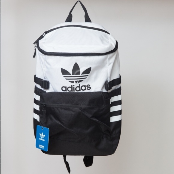 adidas backpack white and black